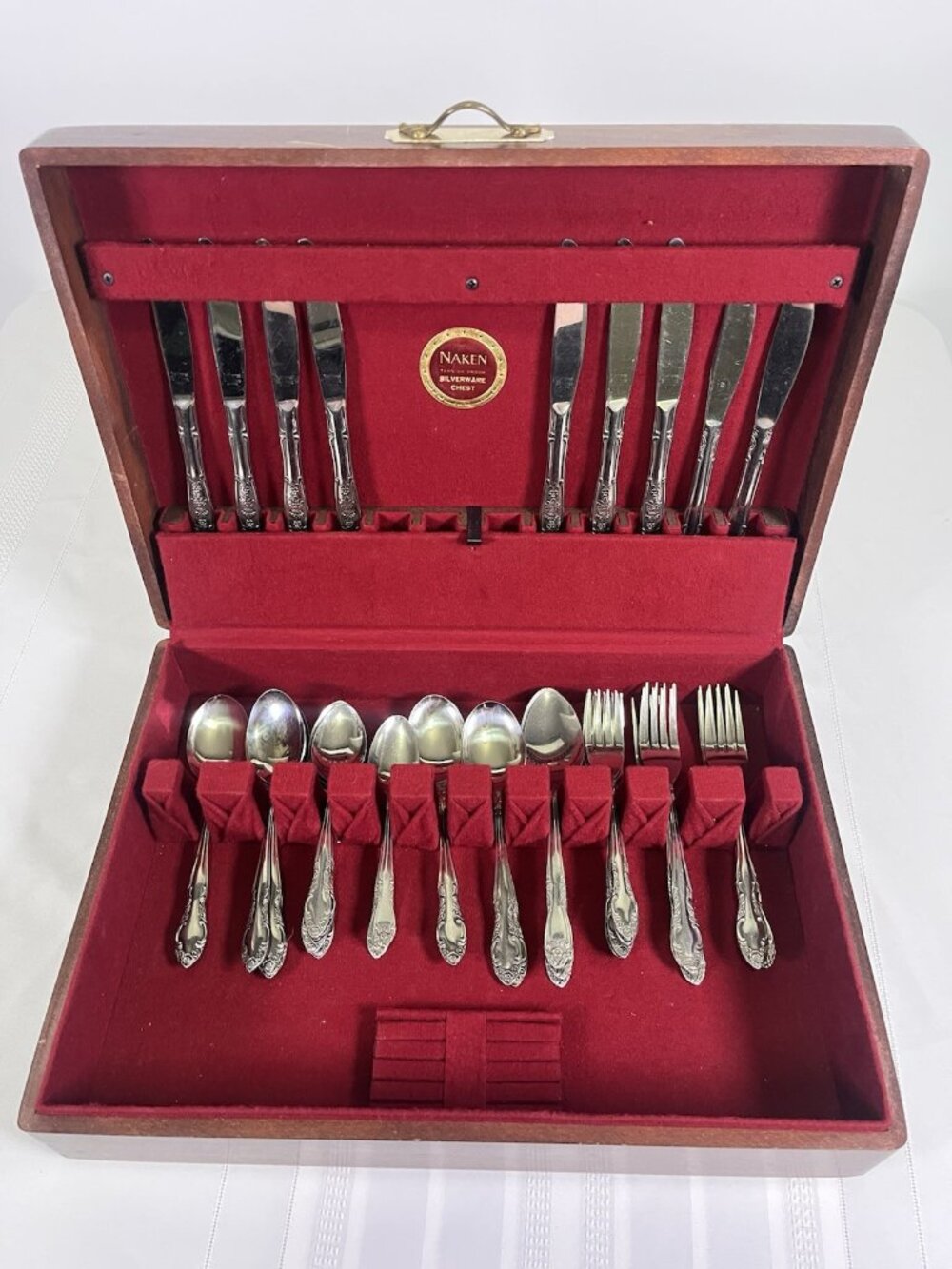 VTG Mixed Stainless Flatware Set Naken National Northland Wood Korea Kingston